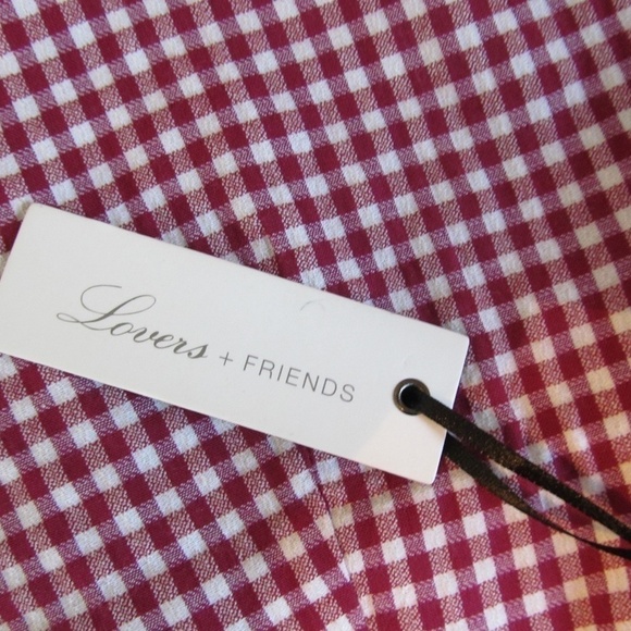 Lovers+ Friends  Ballard Mini Ruffle Check Print Skirt Red - Picture 11 of 12